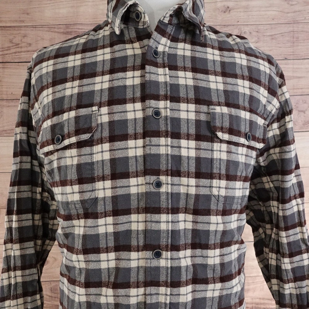 JACHS LONG SLEEVE PLAID BUTTON DOWN FLANNEL SHIRT MENS SIZE XL‎